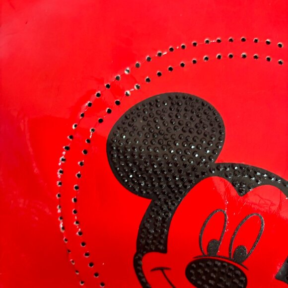 Mickey Mouse Disney Red Bedazzled Red Patent Leather Tote Bag - Picture 7 of 12